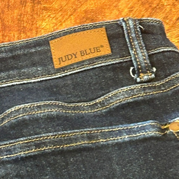 Judy Blue Hi Rise Skinny Jeans Womens 13/31 JB82253 Dark Wash Stretch Whiskered - Picture 7 of 9